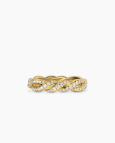 Wisteria® Band Ring in 18K Yellow Gold with Diamonds, 4.4mm